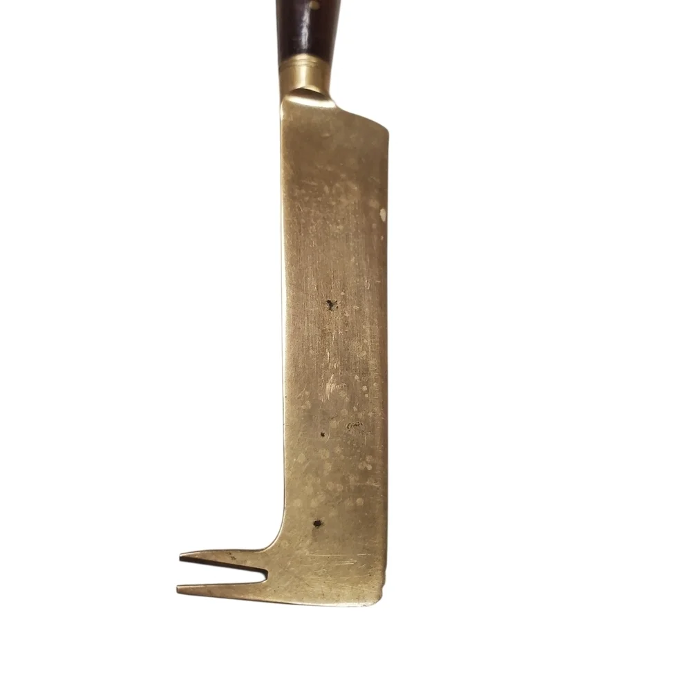 Vintage Siam Thailand Sitting Buddha Bronze & Wood Handle Cheese Knife/Pick